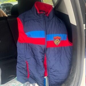 Vest Vest Chaps Crest Preppy Logo Puffer Vest Red Navy Blue Lightweight ZIP Men'